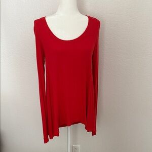 Women's Red Long Sleeve Tunic
